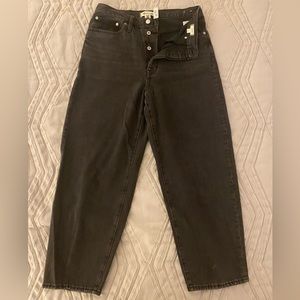 NWT Madewell Balloon Jeans, faded black, size 28